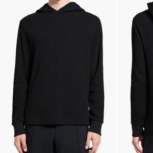 Theory Cotton Blend Hoodie, Size L, Black
